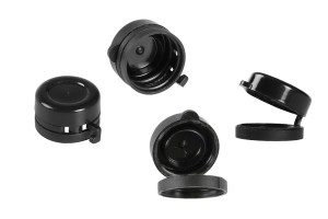 Малки карамелени шишенца 20 мл с черна пластмасова капачка-изображение_група