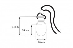 Ahşap kapaklı oval araba parfümü için 10 ml şişe - 25 adet