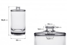 Стъклена кръгла бутилка за парфюм 100 мл "Кримп 15 мм" 