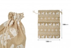 Коледни подаръчни торбички от плат с размери 130х180 мм - 50бр. 