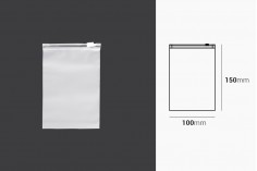 Пластмасови опаковъчни торбички 100х150 мм, полупрозрачни матови,  с цип затваряне - 100 бр.
