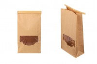 Крафт торбичка с размери 120x60x230 mm с прозорец и тел за запечатване (tin-tie)