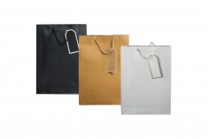 Хартиена торбичка за подарък с памучна дръжка 240x80x320 мм в различни цветове