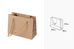 Хартиена подаръчна чанта с размер 145x60x115 mm   - 12 бр.-изображение_размери