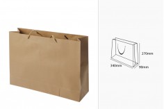 Bükülmüş kordonlu kahverengi kağıt hediye çantası 340х90х270 mm - 12 adet