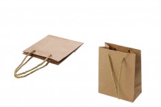 Bükülmüş kordonlu kağıt kahverengi hediye çantası 80x50x110 mm - 12 adet