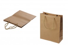 Bükülmüş kordonlu kağıt kahverengi  hediye çantası 190x80x245 mm - 12 adet