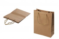 Bükülmüş kordonlu kağıt kahverengi  hediye çantası 220x90x280 mm - 12 adet
