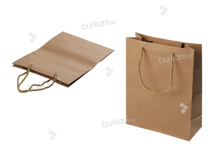 Хартиена подаръчна чанта с усукана дръжка - 220х90х280 мм - 12 бр