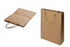Bükülmüş kordonlu kağıt kahverengi hediye çantası 240x80x330 mm - 12 adet