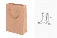Hediyelik  kağıt çanta kahverengi 150 x 60 x 200 mm