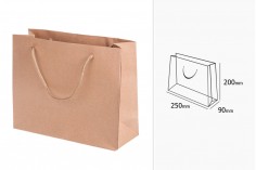 Hediyelik  kağıt çanta kahverengi 250 x 90 x 200 mm