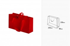 Подаръчна торбичка 250x80x150 мм с дръжка и лентичка за връзване в различни цветове - 20 бр