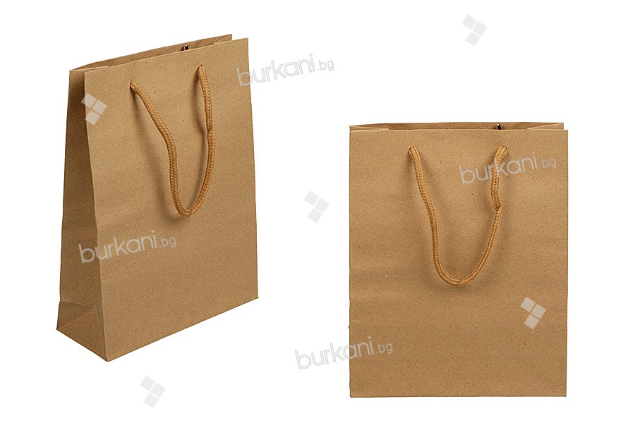 Хартиена кафява подаръчна чанта с размери  160x60x210 с дръжки 