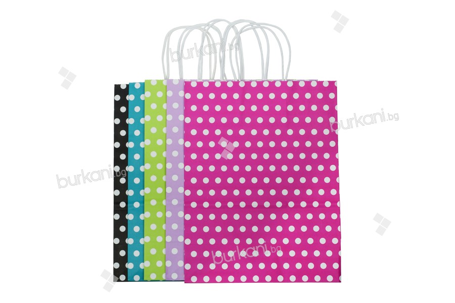 Хартиени торбички с размер 250x120x330 mm в различни цветове ( на точки) 
