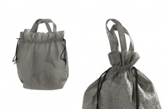 Siyah kordonlu dokumasız  omuz çantası 43x43 cm