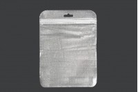 Пликчета с цип 150x200 mm, със сребърна нетъкана задна част и прозрачна предна част и дупка Eurohole - 100 бр.