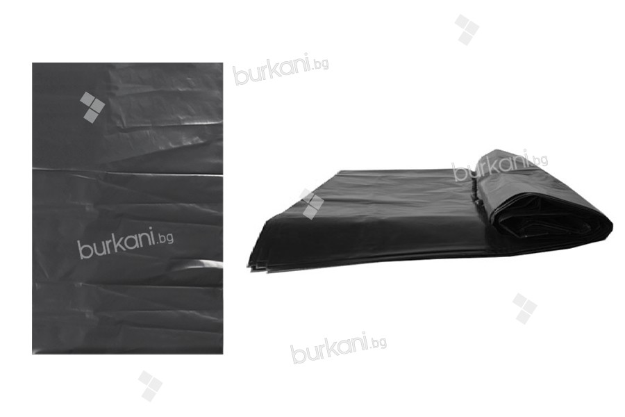 Siyah renkli 63x100 cm yüksek mukavemetli plastik çöp torbaları - 10 adet