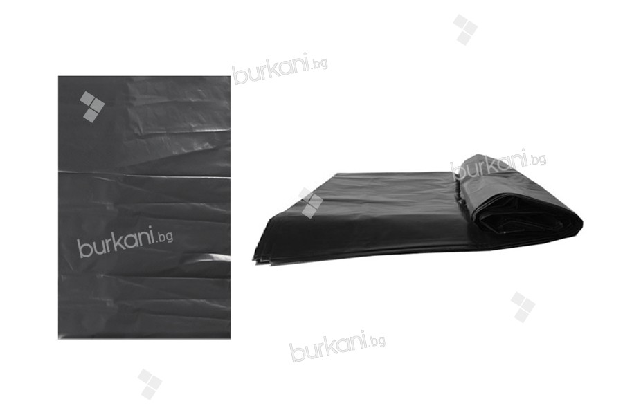 Siyah renkli 40x84 cm yüksek mukavemetli plastik çöp torbaları - 10 adet