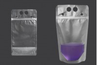 Прозрачна опаковка тип Doy Pack 500 ml с цип и дупки за сламки - 50 бр