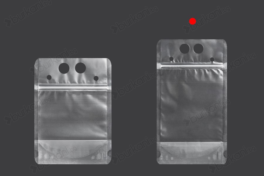 Прозрачна опаковка тип Doy Pack 500 ml с цип и дупки за сламки - 50 бр-изображение_група