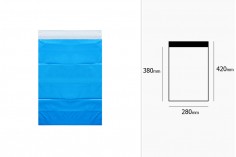 Etiket kapatma ile 280x420 mm mavi  kurye çantası - 100 adet