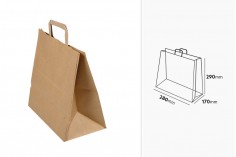 Paper bag with flat handle in earthy color and dimensions 280x170x290 mm