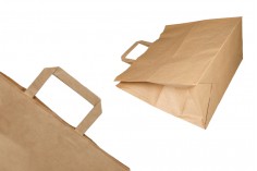 Paper bag with flat handle in earthy color and dimensions 320x170x310 mm 