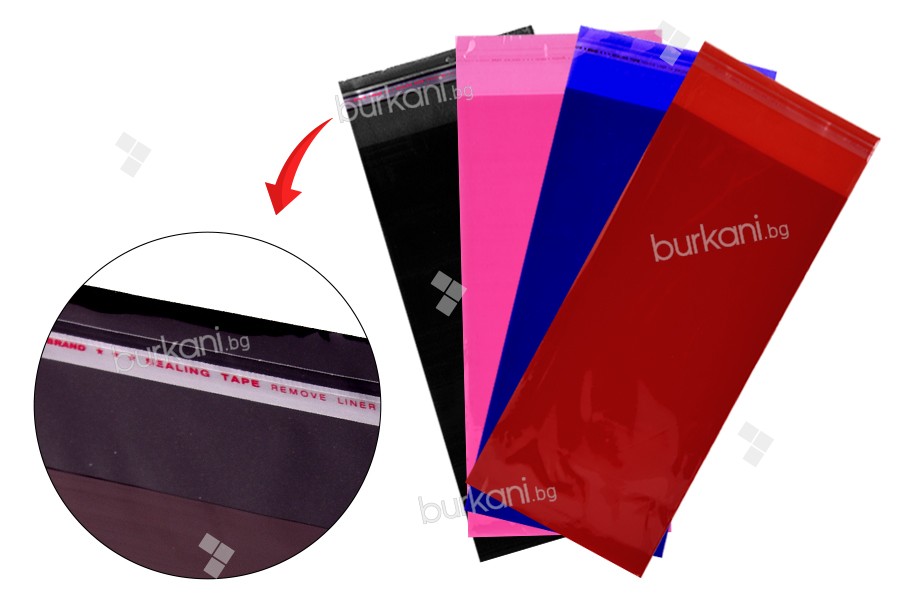 Цветни самозалепващи се пликове с размер 110х330 мм - 100 бр./пакет