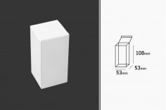 Бяла хартиена кутия с размери  53x53x108 mm - 20 бр./пакет