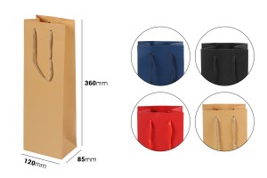 Хартиени торбички за бутилки за вино с размери 120x85x360 mm  - 12 бр. / опаковка-изображение_размери