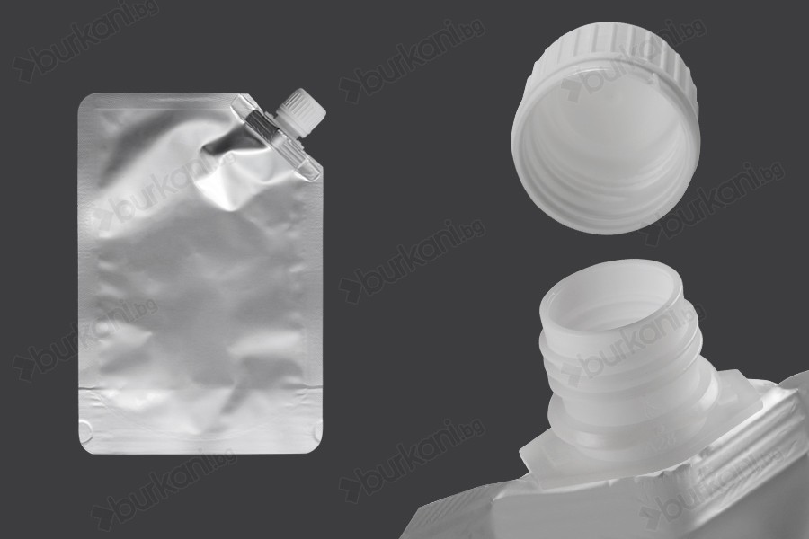 Алуминиева Doy Pack 500 ml със странична бяла капачка - 50 бр-изображение_размери