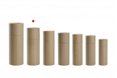 Кафява крафт кутия (вътрешно бяла),  цилиндрична  с размери 51x145 mm за бутилки - 12 бр