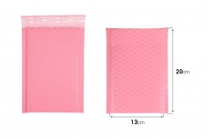 Розови матови пощенски пликове мехурчета 13х20 см -10 бр.