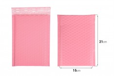 Пощенски пликове с мехурчета розов мат 15х21 см - 10 бр. 