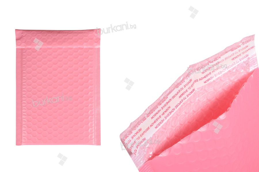 Пощенски пликове с мехурчета розов мат 15х21 см - 10 бр. 