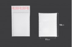 Beyaz mat renkte 11x18 cm airplastlı zarflar - 10 adet