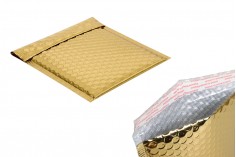 Parlak altın renginde 16x18 cm airplastlı zarflar - 10 adet