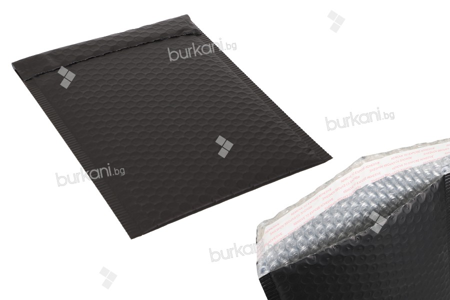 Пощенски черни матови пликове с мехур 18х28 см - 10 бр. 
