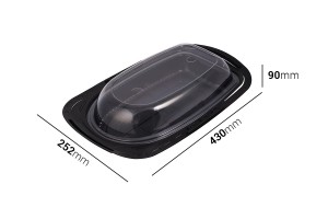 Пластмасови кутийки с размер  430x252x90 mm с капак и дръжки - 12 бр.-изображение_размери