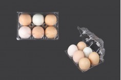 6-местни пластмасови кутии за яйца с размери 145х100х64 мм - 100 бр.