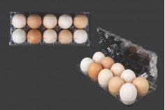 145x100x64 mm boyutlarında 6 pozisyonlu plastik yumurta kutuları