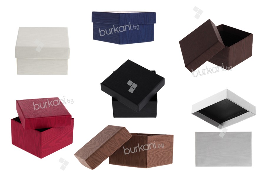 Хартиени кутии с размери  86x92x56 mm в различни цветове - опаковане по 6 бр. на пакет 