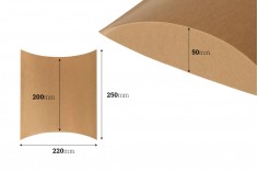 Подаръчна крафт кутия тип "възглавница" 250x220x50 mm 