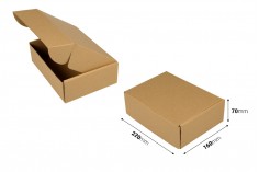 Опаковъчна кутия от крафт хартия с размери   220x160x70 mm   - 20 бр./опаковка 