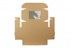 Хартиена крафт кутия с размери  220x160x70 mm  с прозорец  - 20 бр.