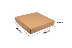 Картонена крафт кутия с размери 350x350x80 mm  - 20 бр.-изображение_размери