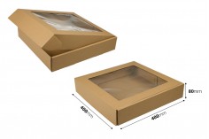 Pencereli Kraft kağıt ambalaj kutusu  400x400x80 mm - 20 adet