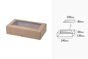 Хартиена крафт кутия с прозорец 240x130x60 mm - 12 бр.-изображение_група
