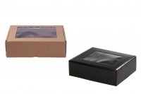 Крафт картон  кутия с прозорец с размери 240x180x70 mm